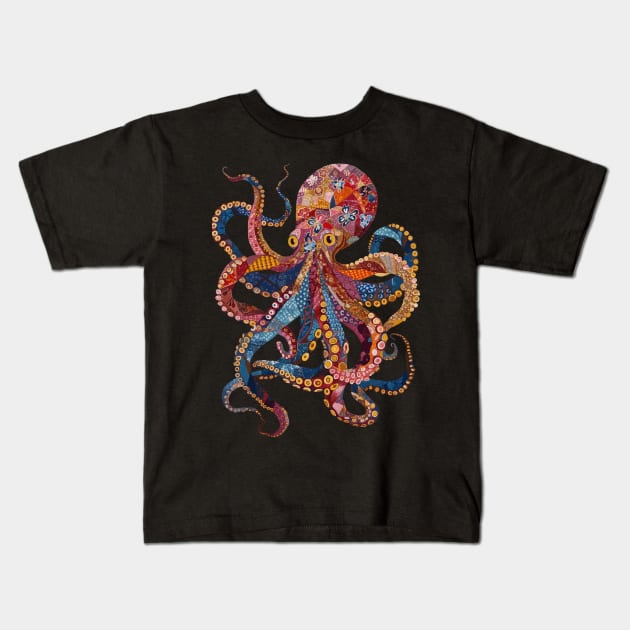 Octopus (Quilted Style) Kids T-Shirt by VelvetRoom